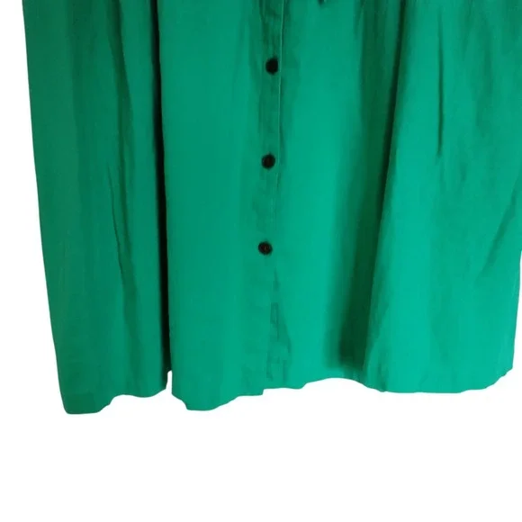 Universal Thread Green Tiered Button Front Midi Skirt 1X Linen Blend Pockets Boh - Picture 5 of 10